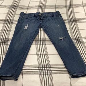 Express Dark Blue Ankle Jeans